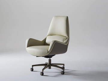 SANREMO - Leather executive chair with 5-spoke base with castors by Casa Covre - view 2